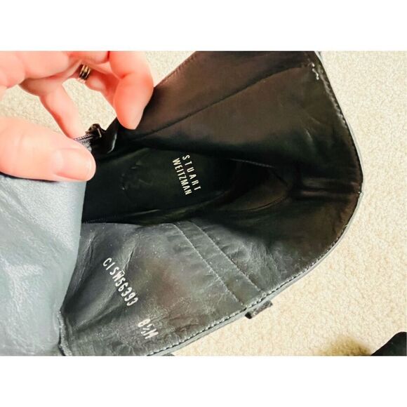 STUART WEITZMAN black Sidetrack suede wedge ANKLE BOOTS sz 8.5 - Picture 5 of 9